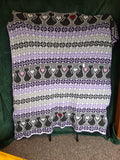 Grey and Purple Cat Afghan