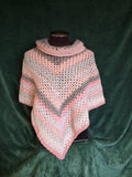 Pink and Grey Cowl Neck Poncho