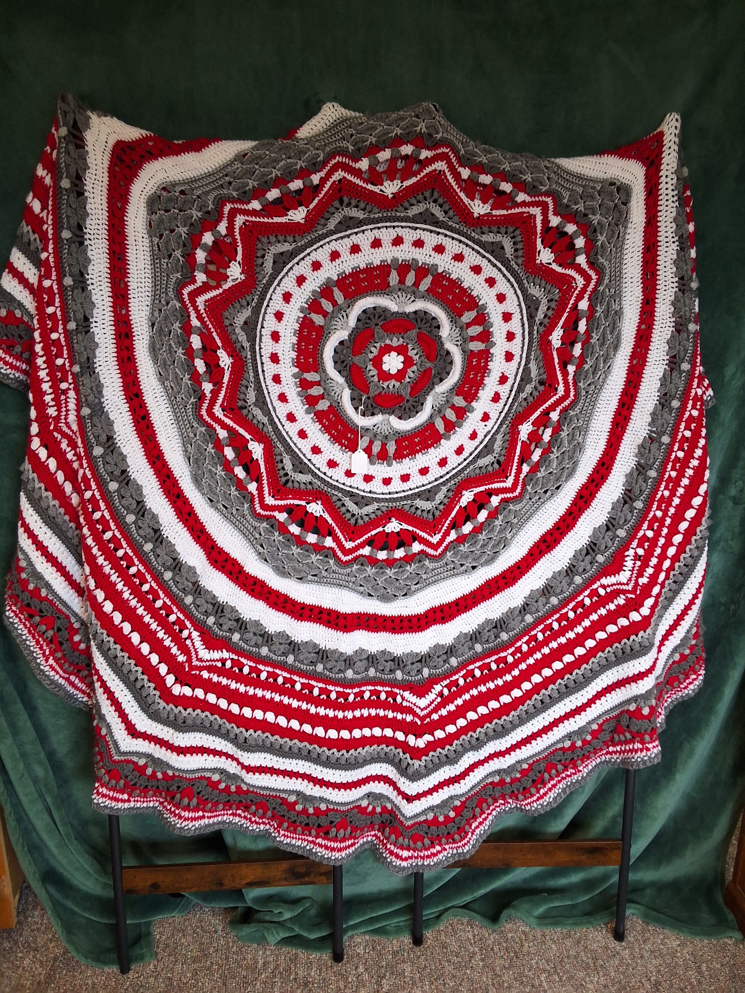 Red White Grey Afghan